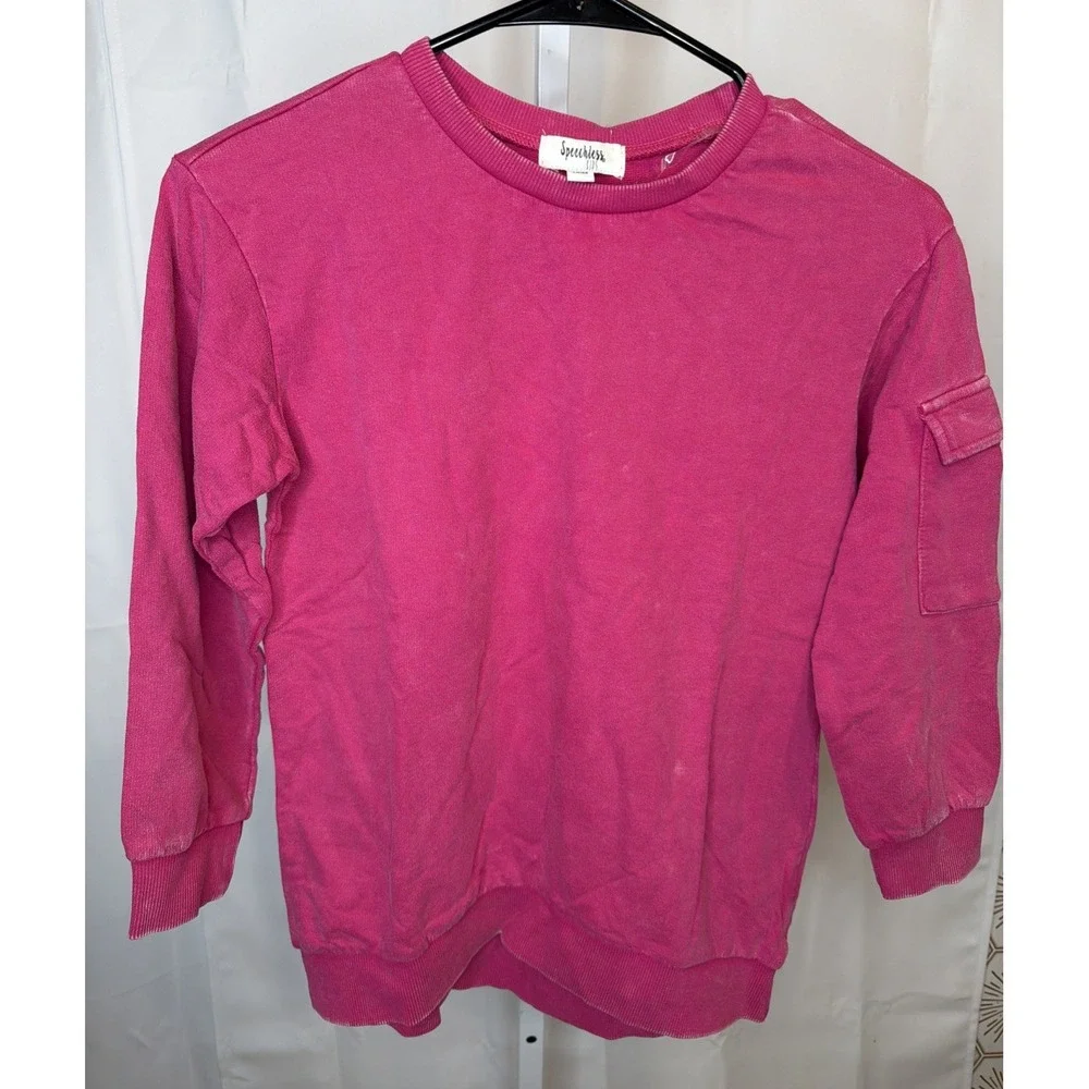 Speechless Girls' Long Sleeve French Terry Sweatshirt Tunic Size Small
